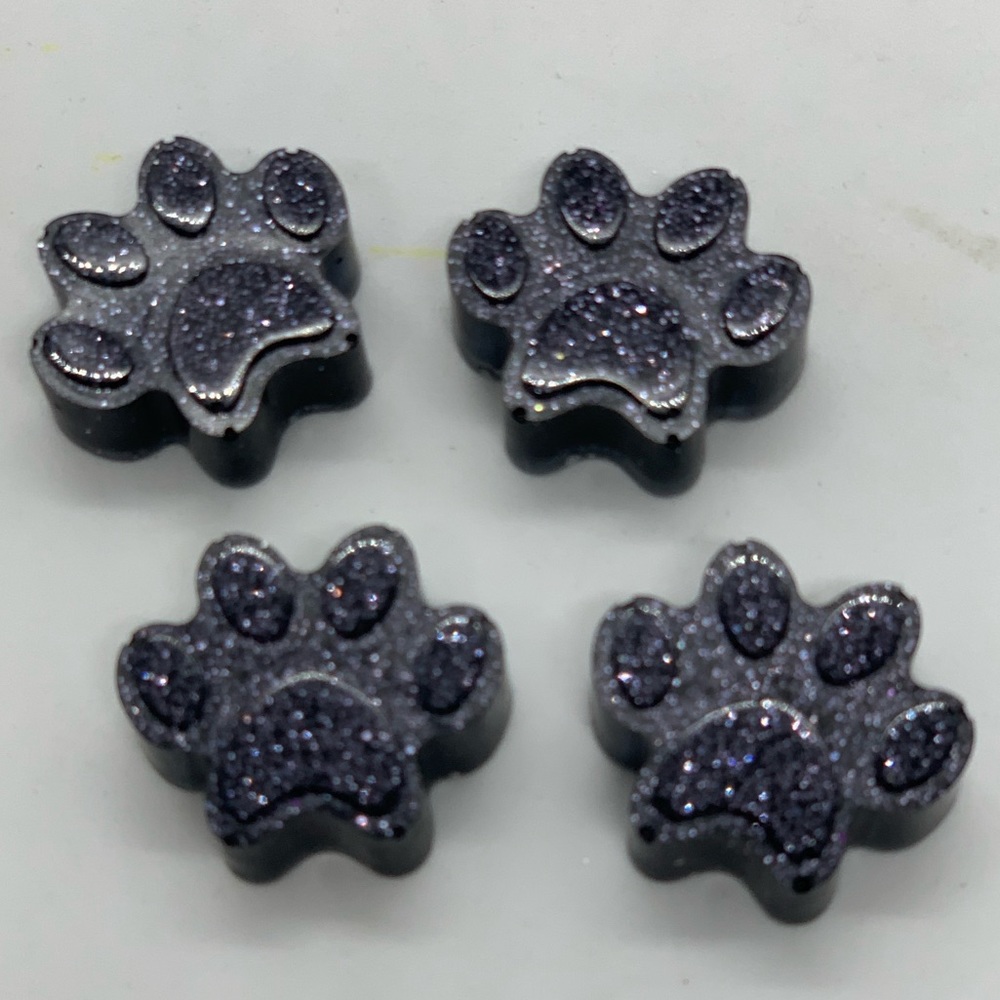 Puppy Dog Paw Print Glitter Magnets Set of 4 Bundle and Save!